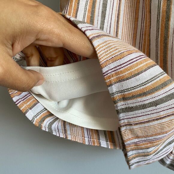 NWT Altar'd State Striped Apricot Back Tie Romper - Picture 9 of 11